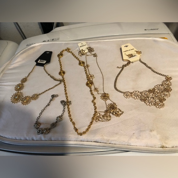 Gold and Silver Floral Necklaces - to show a buyer - Picture 1 of 5